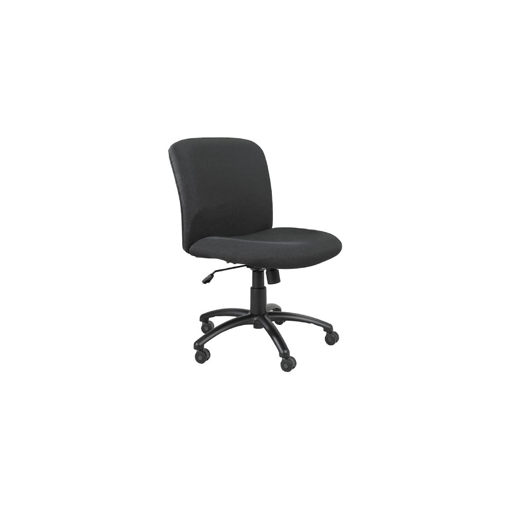 Safco Uber Office Chair, Heavy Duty Stool, 500 lbs Capacity, Ergonomic Mesh Back, 360 Swivel Seat, 5-Star Base, Big and Tall, Black