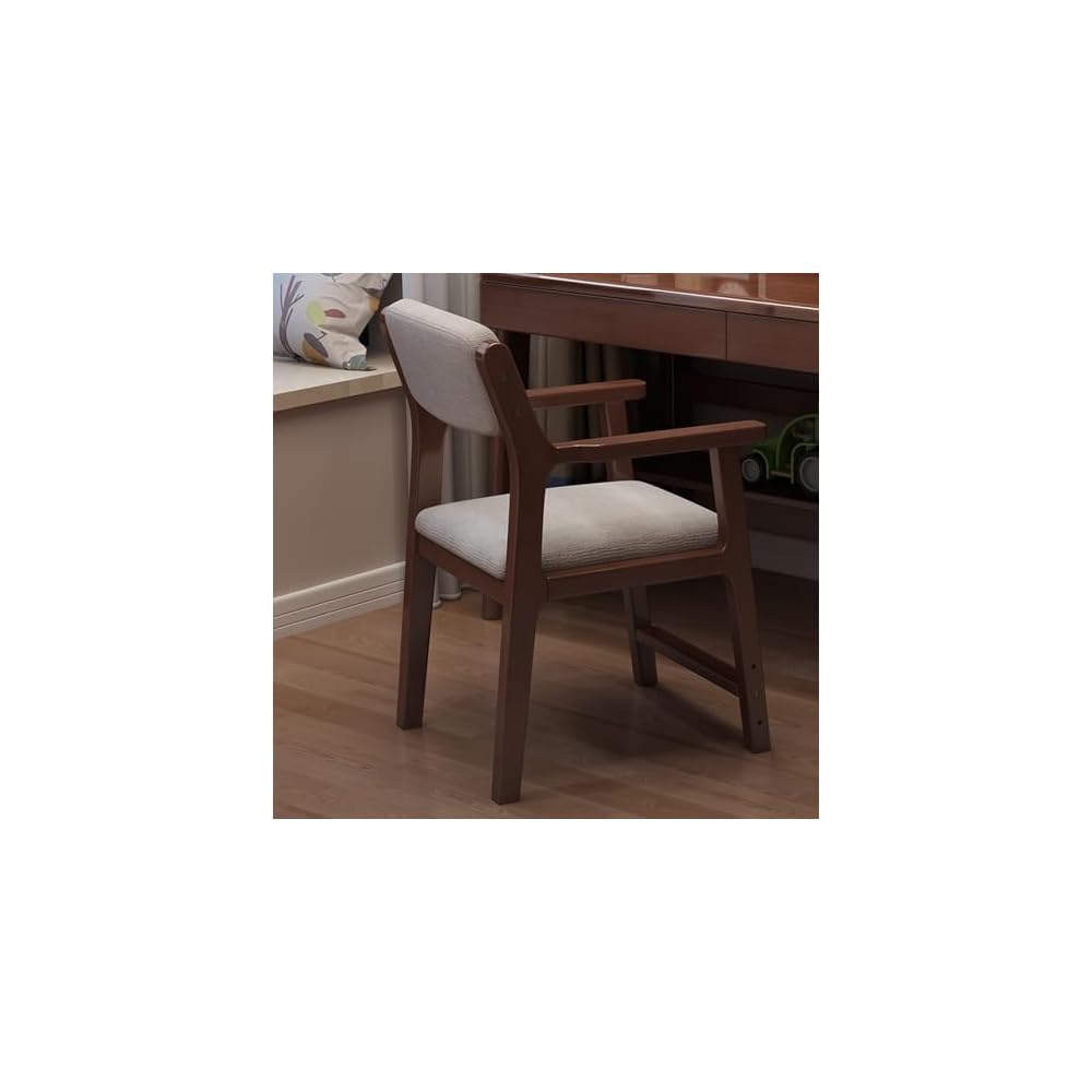 Comfy Computer Chair Curved Open Back，Upholstered Dining Accent Side Chairs Conference Room Chair, Office Chair, Comfortable Big Office Chair(Wood)