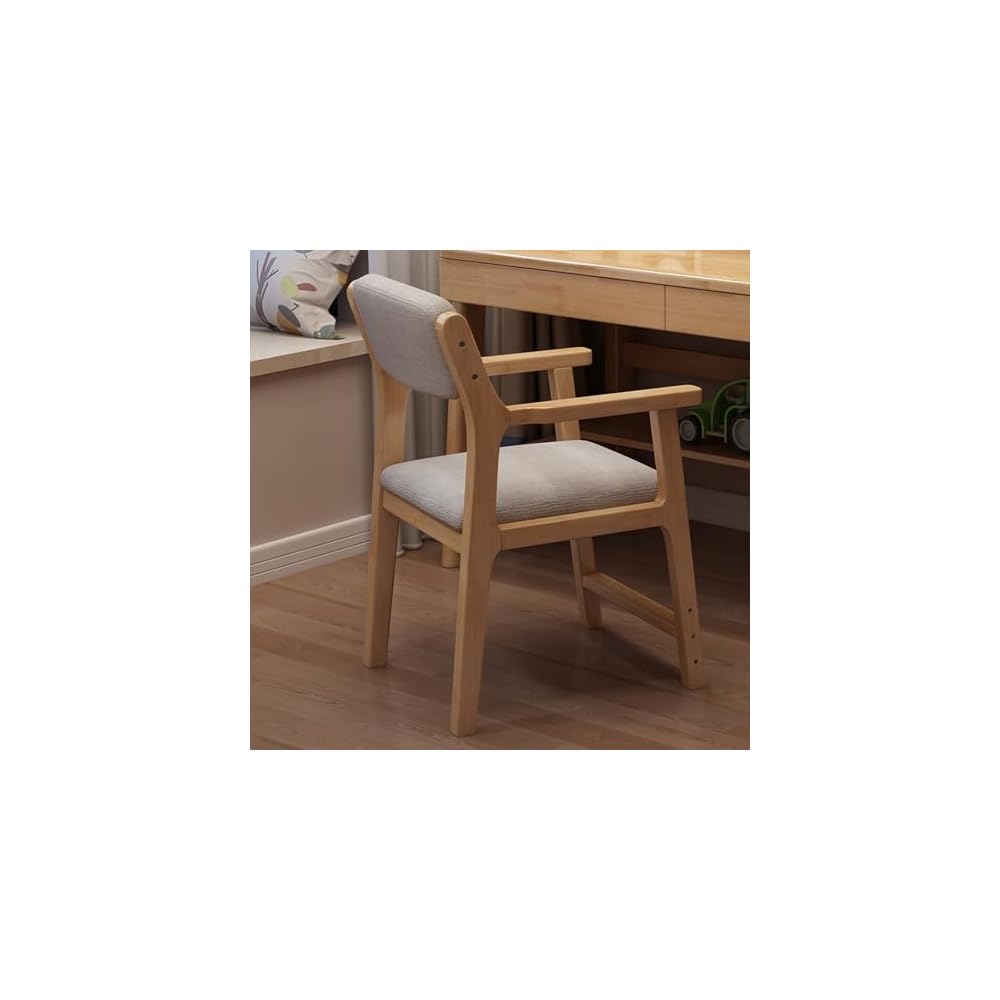Comfy Computer Chair Curved Open Back，Upholstered Dining Accent Side Chairs Conference Room Chair, Office Chair, Comfortable Big Office Chair(Wood)